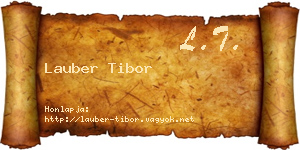 Lauber Tibor névjegykártya